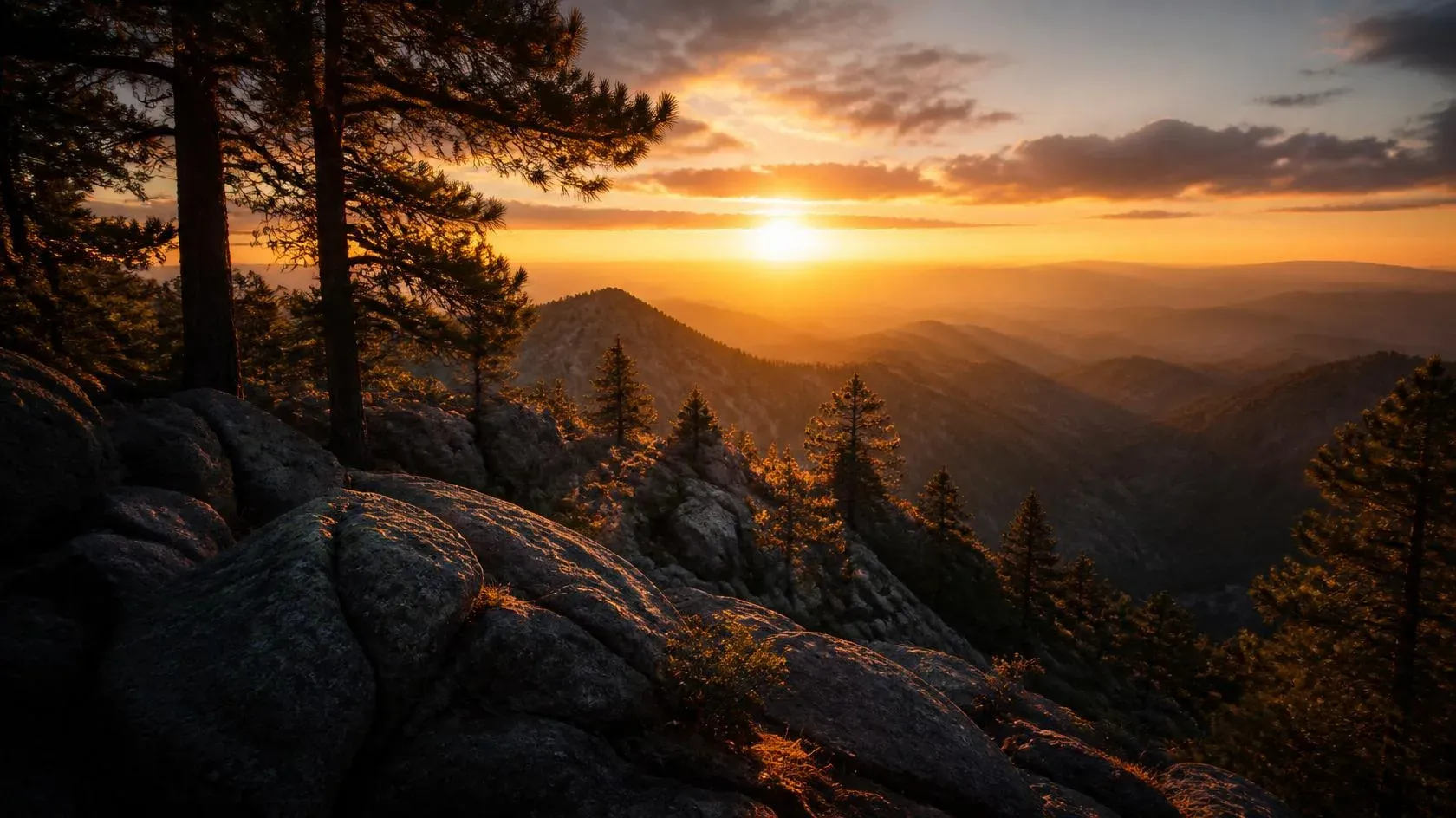 A high-country overlook at golden hour