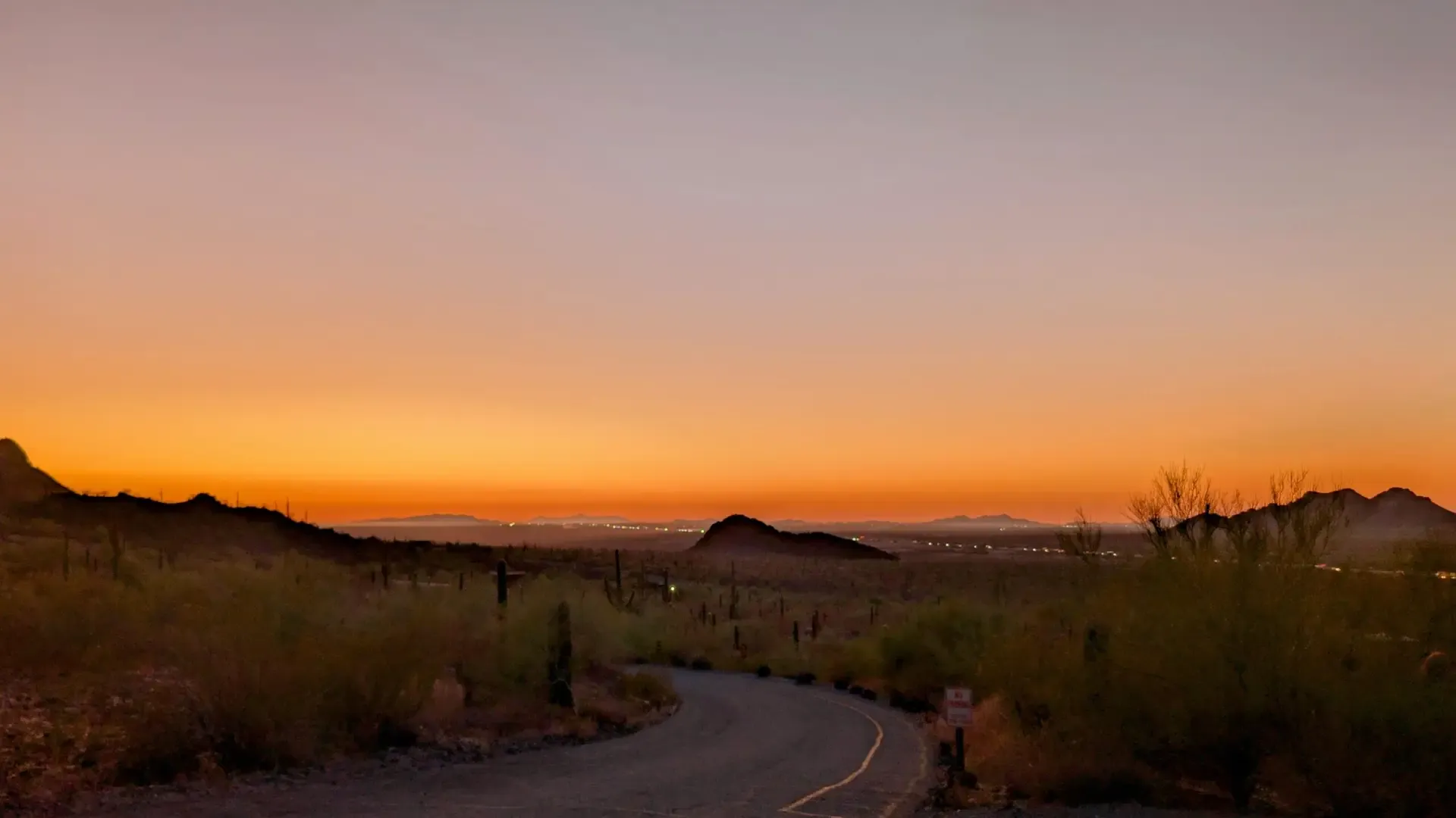 An Arizona sunset over open desert