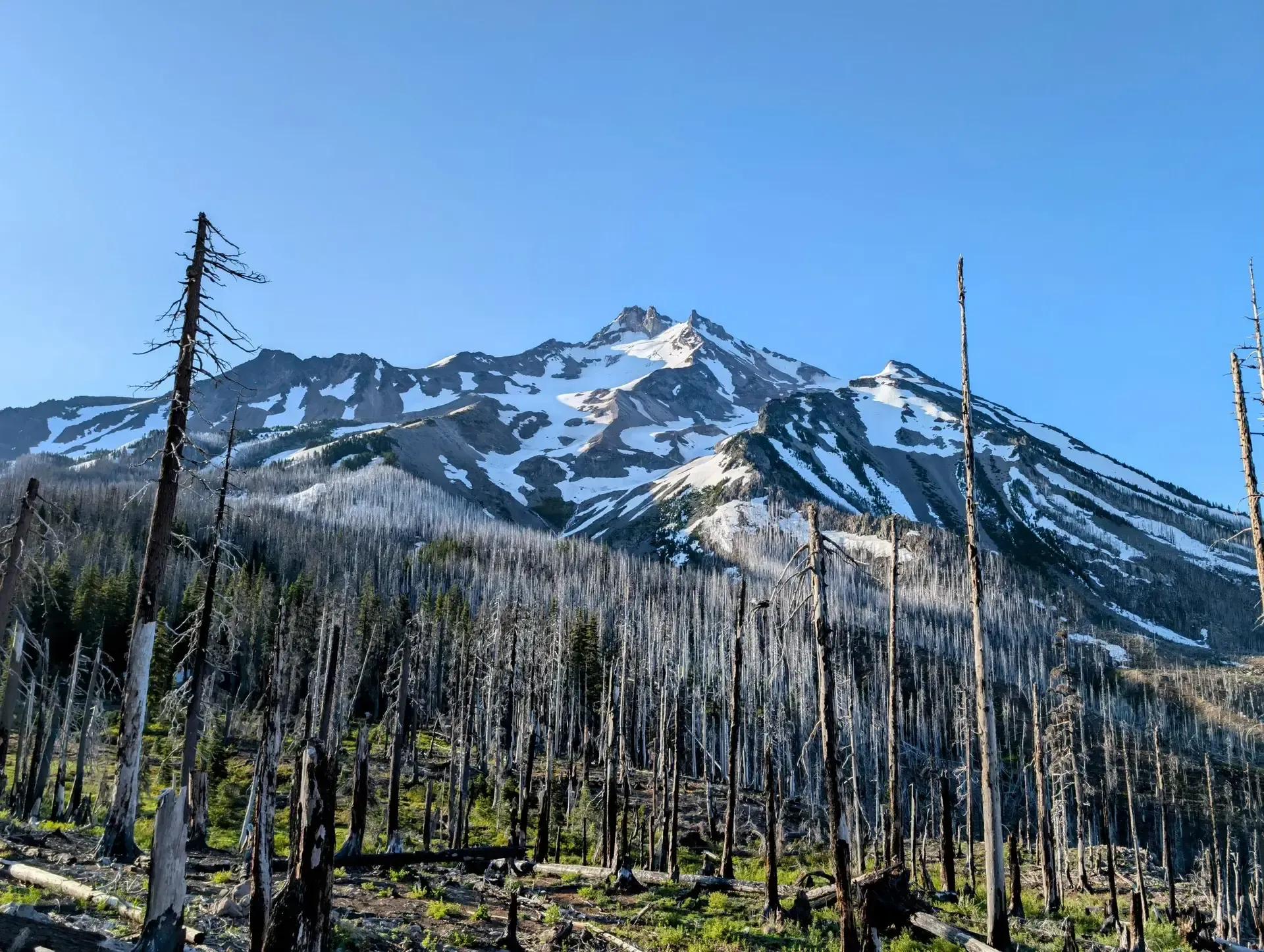 Beautiful view of Mount Jefferson, the second tallest mountain in Oregon.